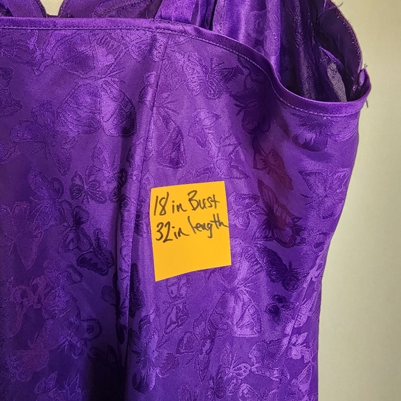 ERIKA TAYLOR INTIMATES Vintage purple butterfly slip dress - Picture 6 of 7
